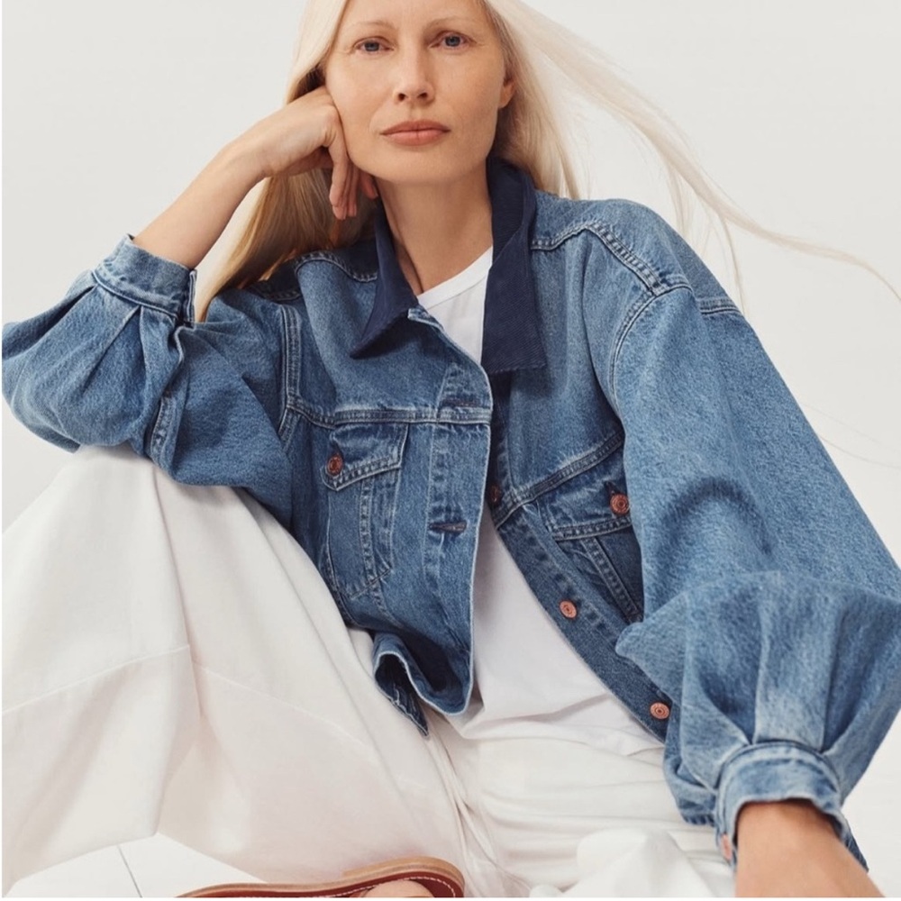 Women's Blue Denim Jacket Gap ×
DÔEN Oversized Icon Denim Jacket NWT XSMALL